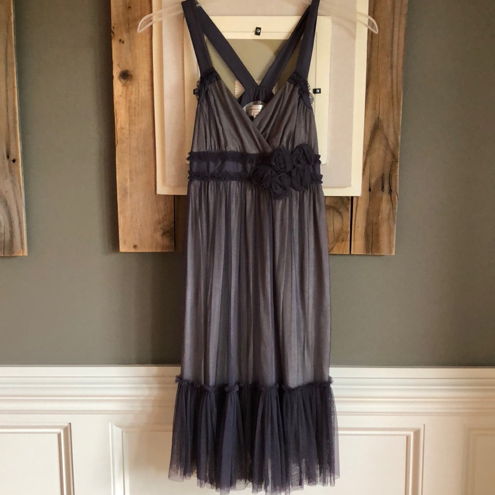 Beautiful Anthropologie dress w/tulle overlay.
